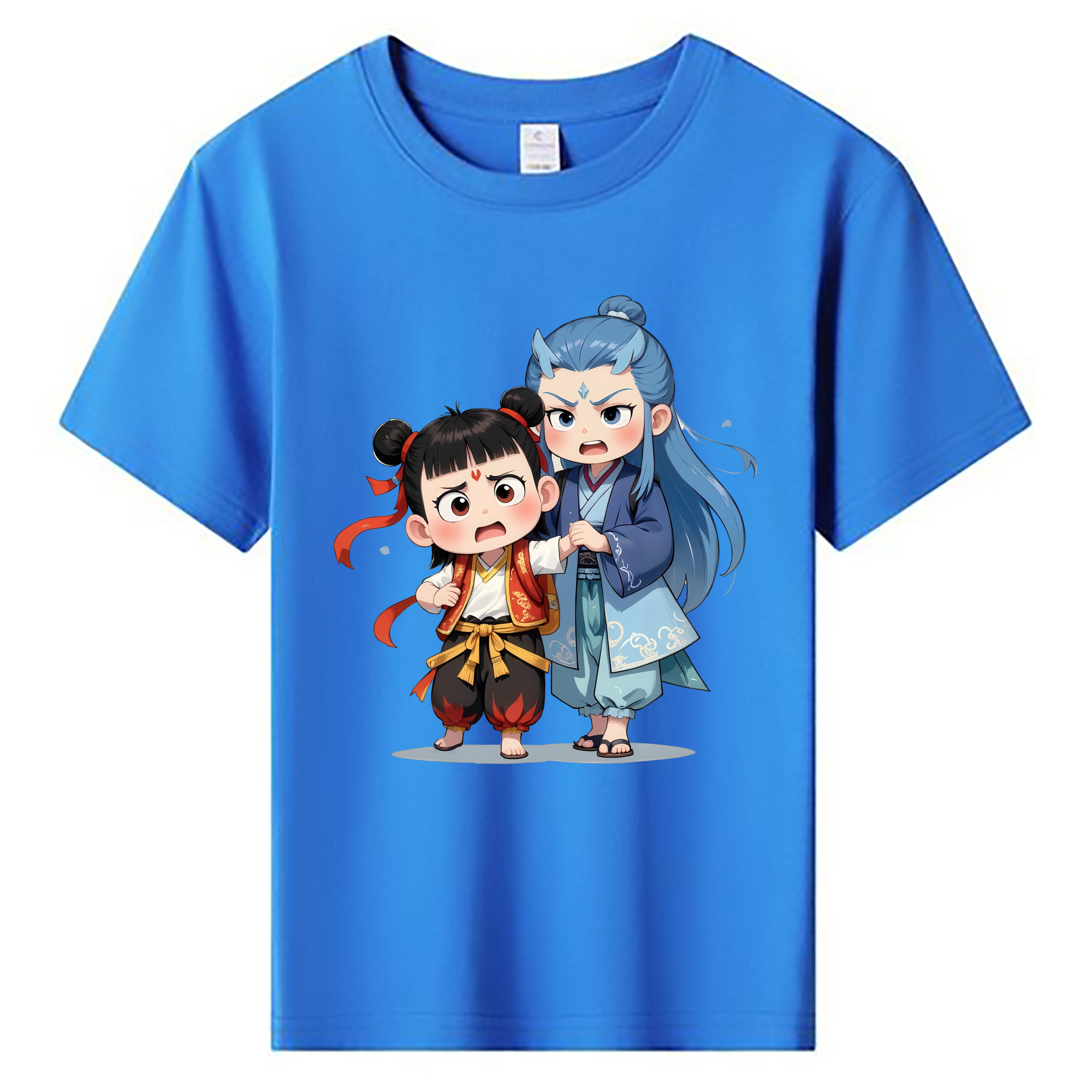 （画像用） Ne Zha 2 ナタ 魔童の大暴れ 綿100％キッズTシャツ（フロントプリント）